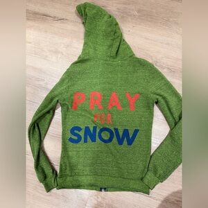 RARE AVIATOR NATION GREEN PRAY FOR SNOW SWEATSHIRT